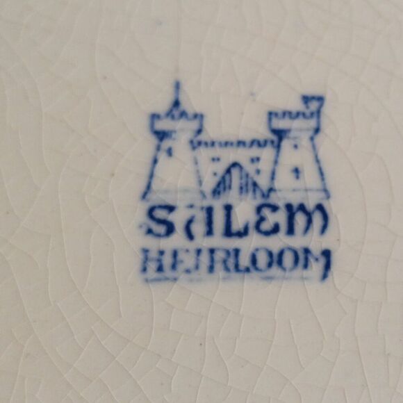 Vintage Salem Heirloom Blue and White Boating on the River Scene Roped Edge - Picture 4 of 6